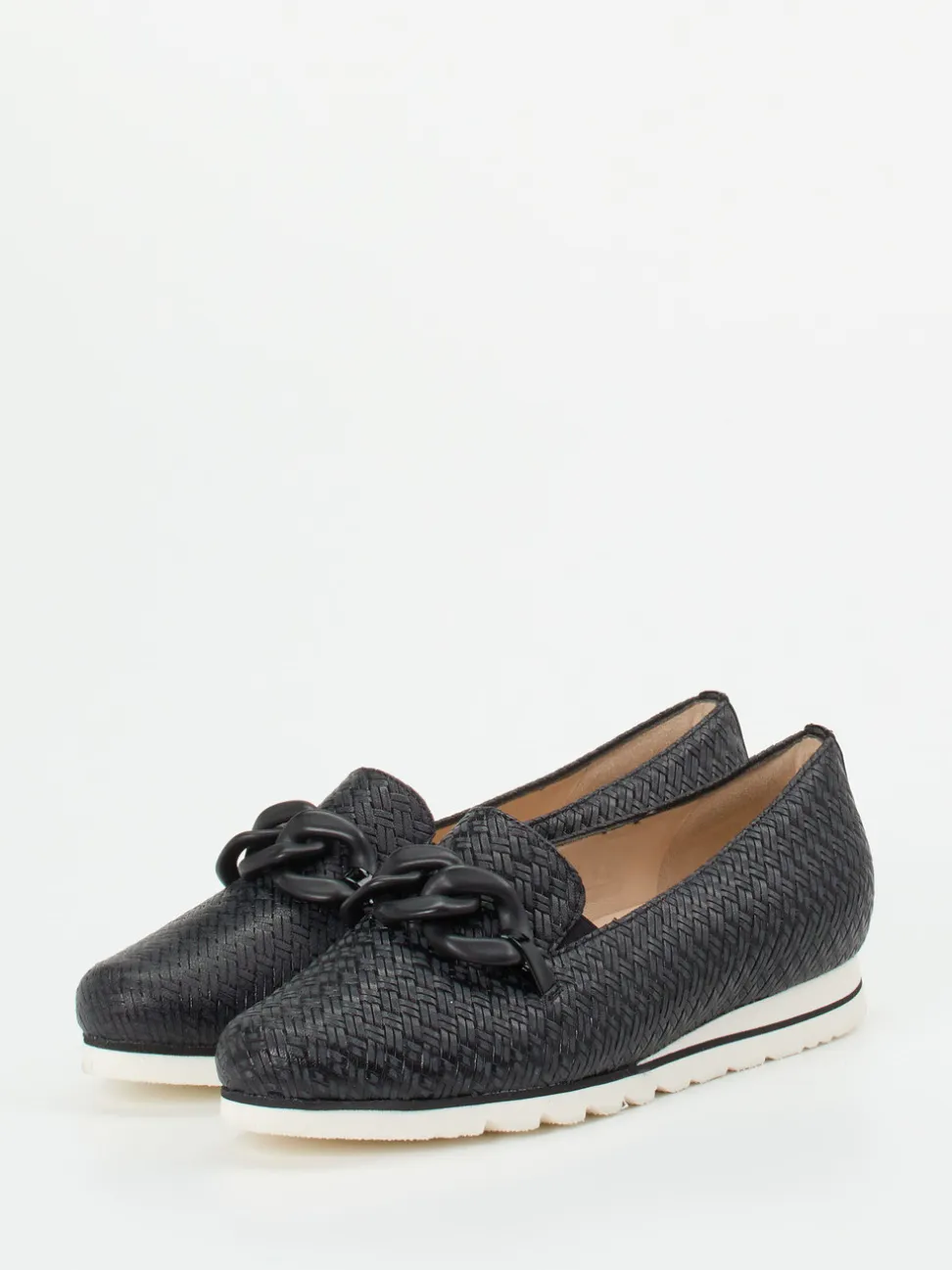 Hassia – Loafer aus geprägtem Leder schwarz