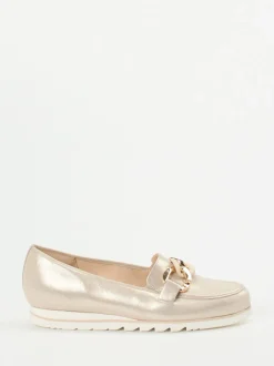 Hassia – Loafer aus Metallicleder Champagner-Beige