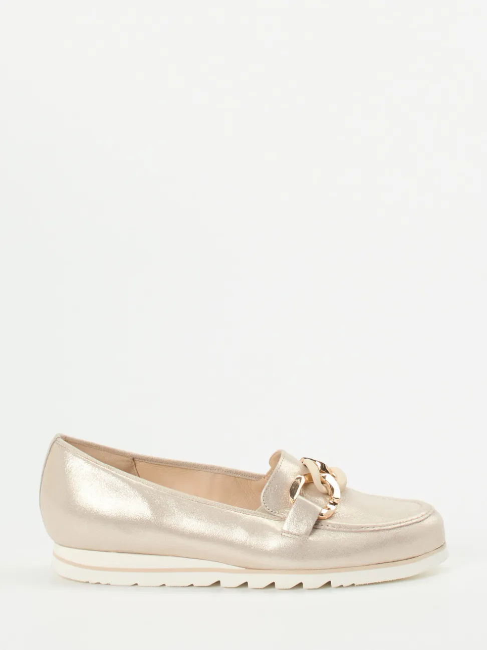 Hassia – Loafer aus Metallicleder Champagner-Beige