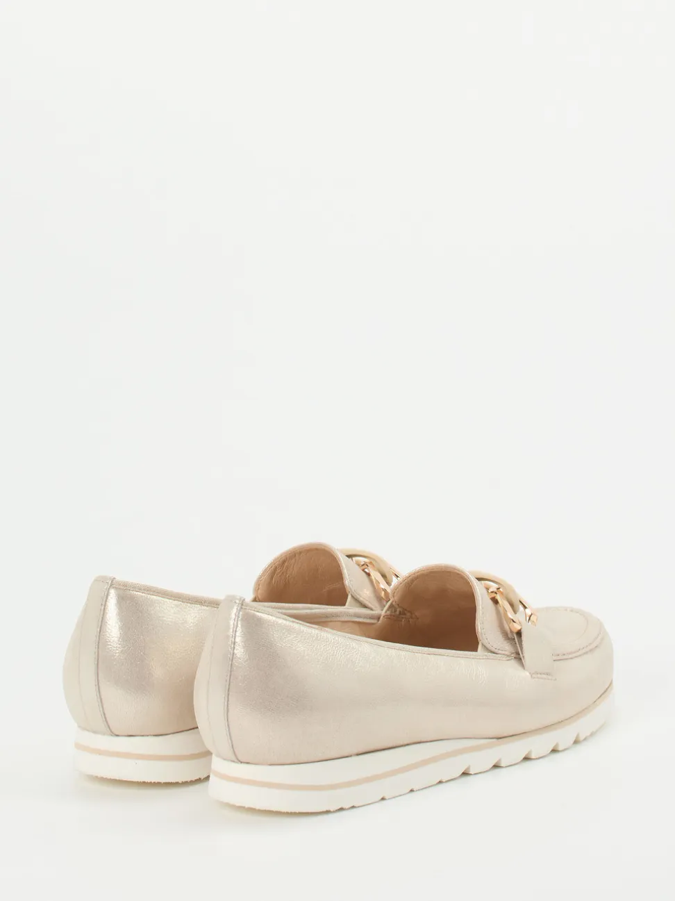 Hassia – Loafer aus Metallicleder Champagner-Beige