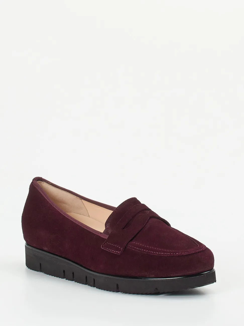 Hassia – Loafer aus Veloursleder in Bordeauxrot