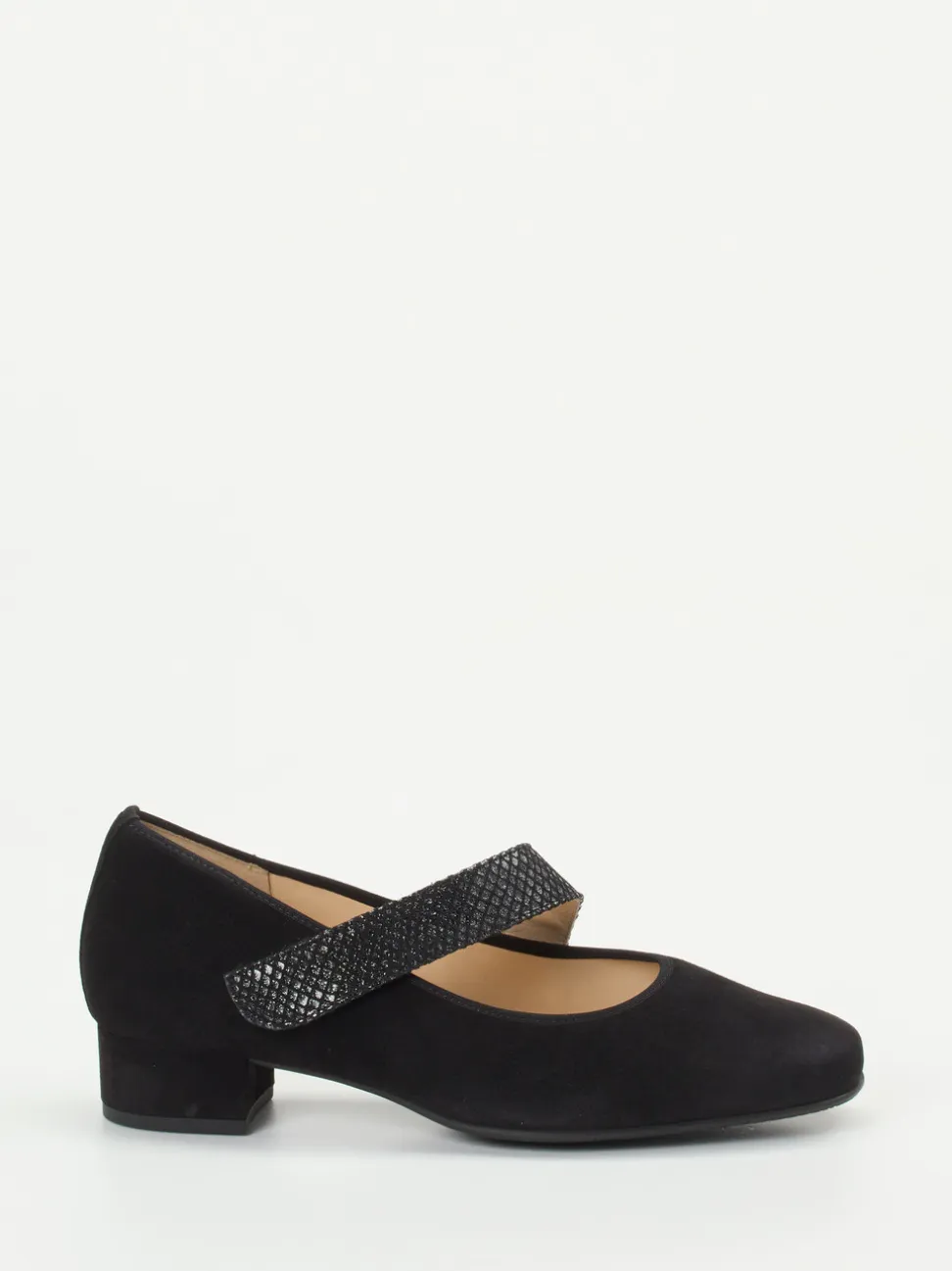 Hassia – Mary Jane Pumps aus Veloursleder schwarz