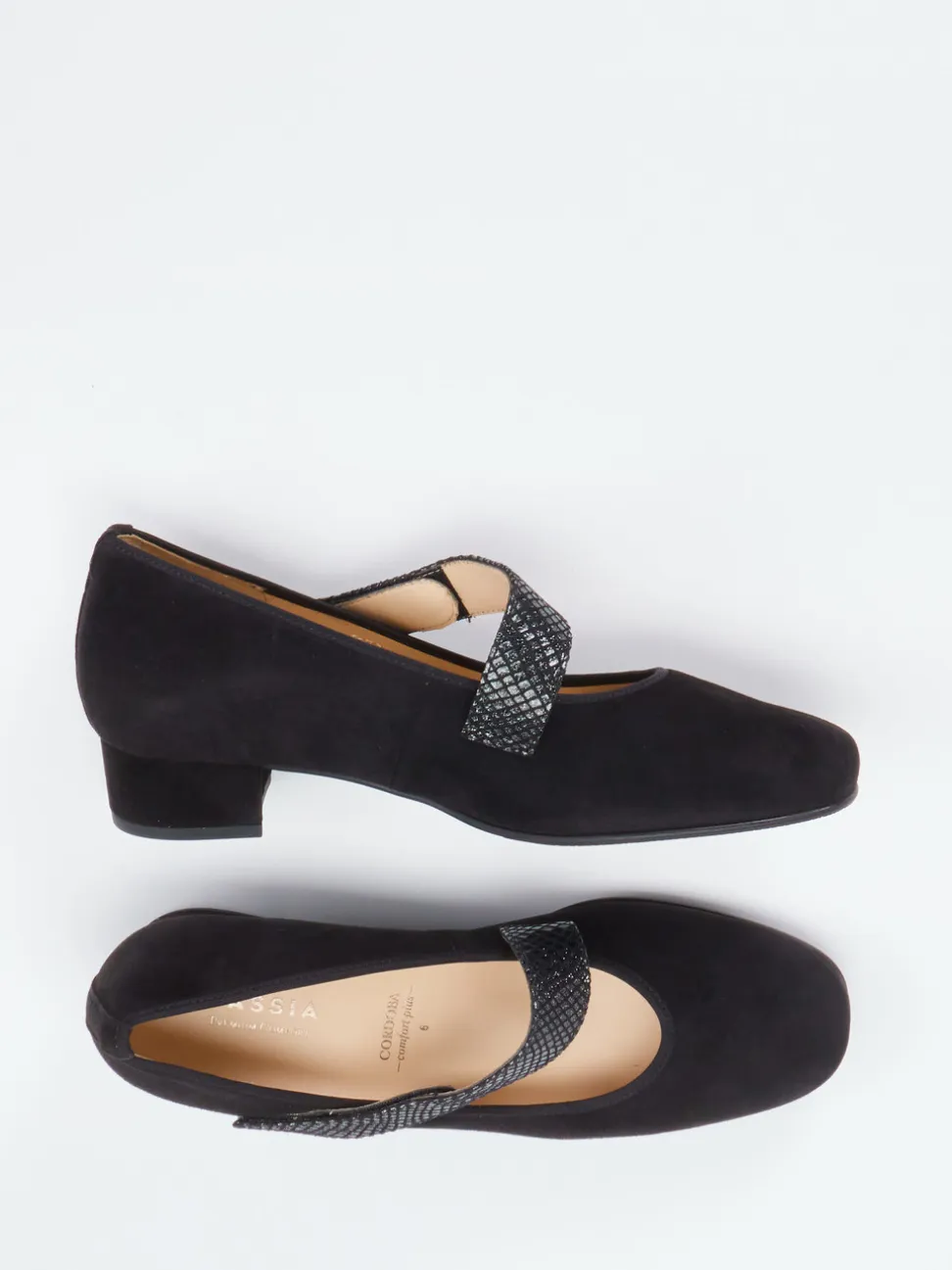 Hassia – Mary Jane Pumps aus Veloursleder schwarz