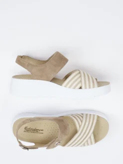 Hickersberger – Komfortsandale aus Textil beige