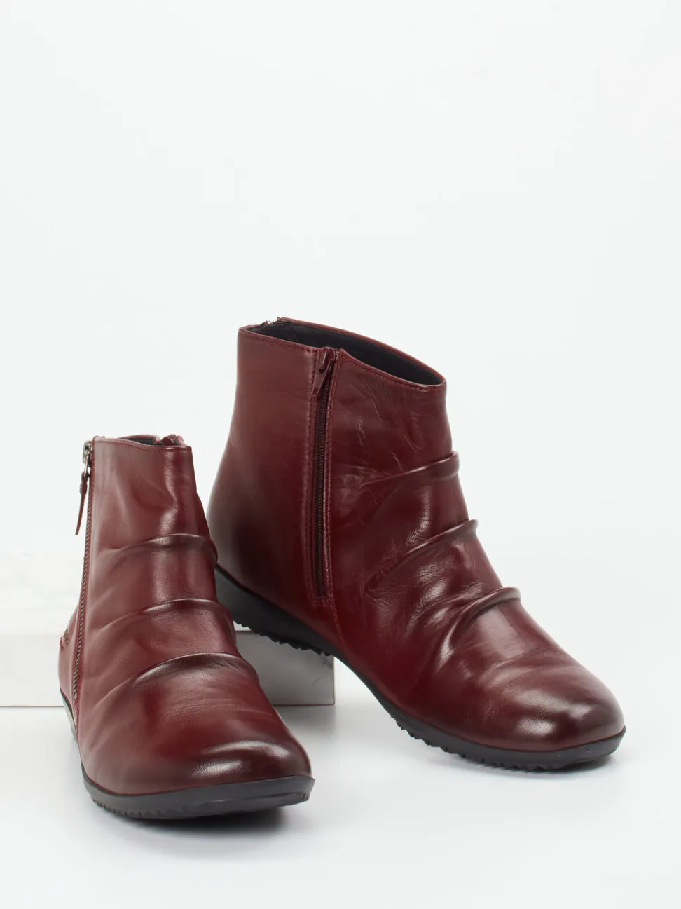 Josef Seibel – Komfort-Stiefelette aus Glattleder bordeauxrot