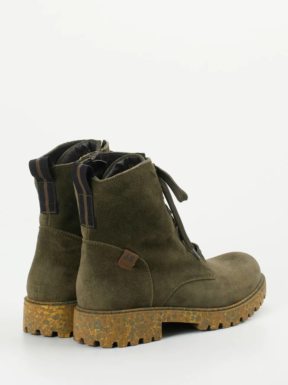 Josef Seibel – Schnürstiefelette aus Veloursleder grün