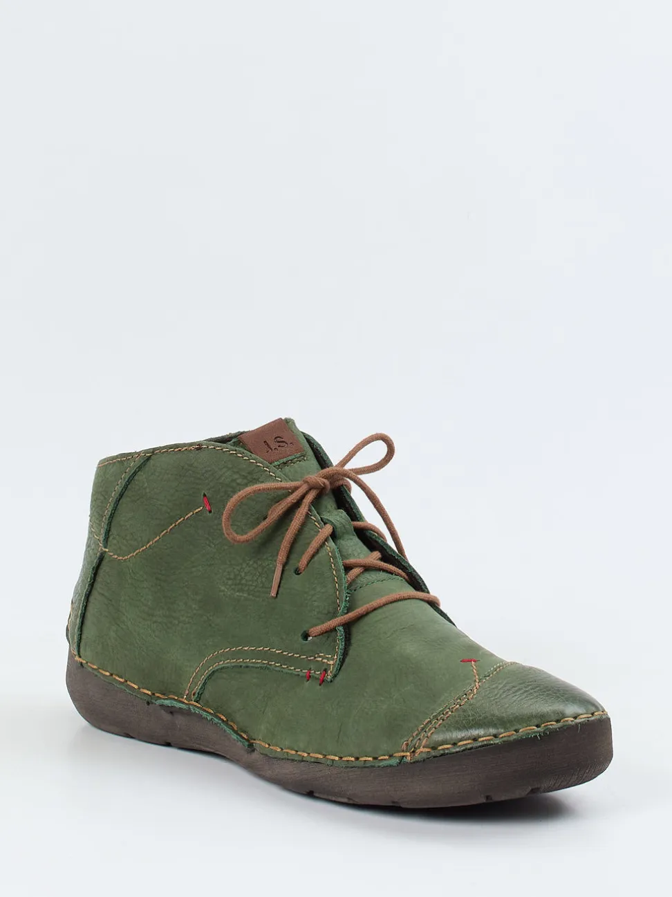 Josef Seibel – Schnürstiefelette aus Nubukleder grün