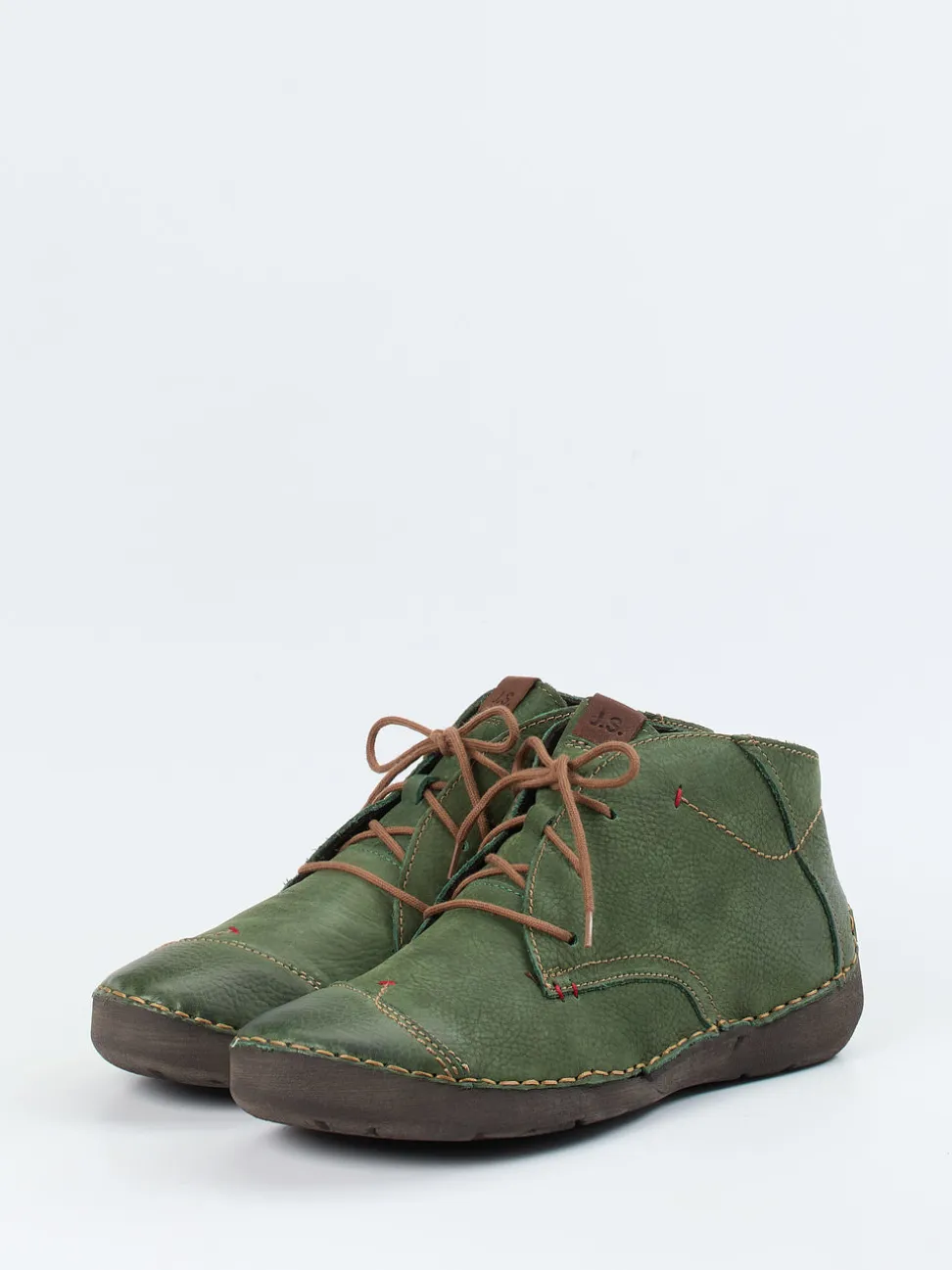 Josef Seibel – Schnürstiefelette aus Nubukleder grün