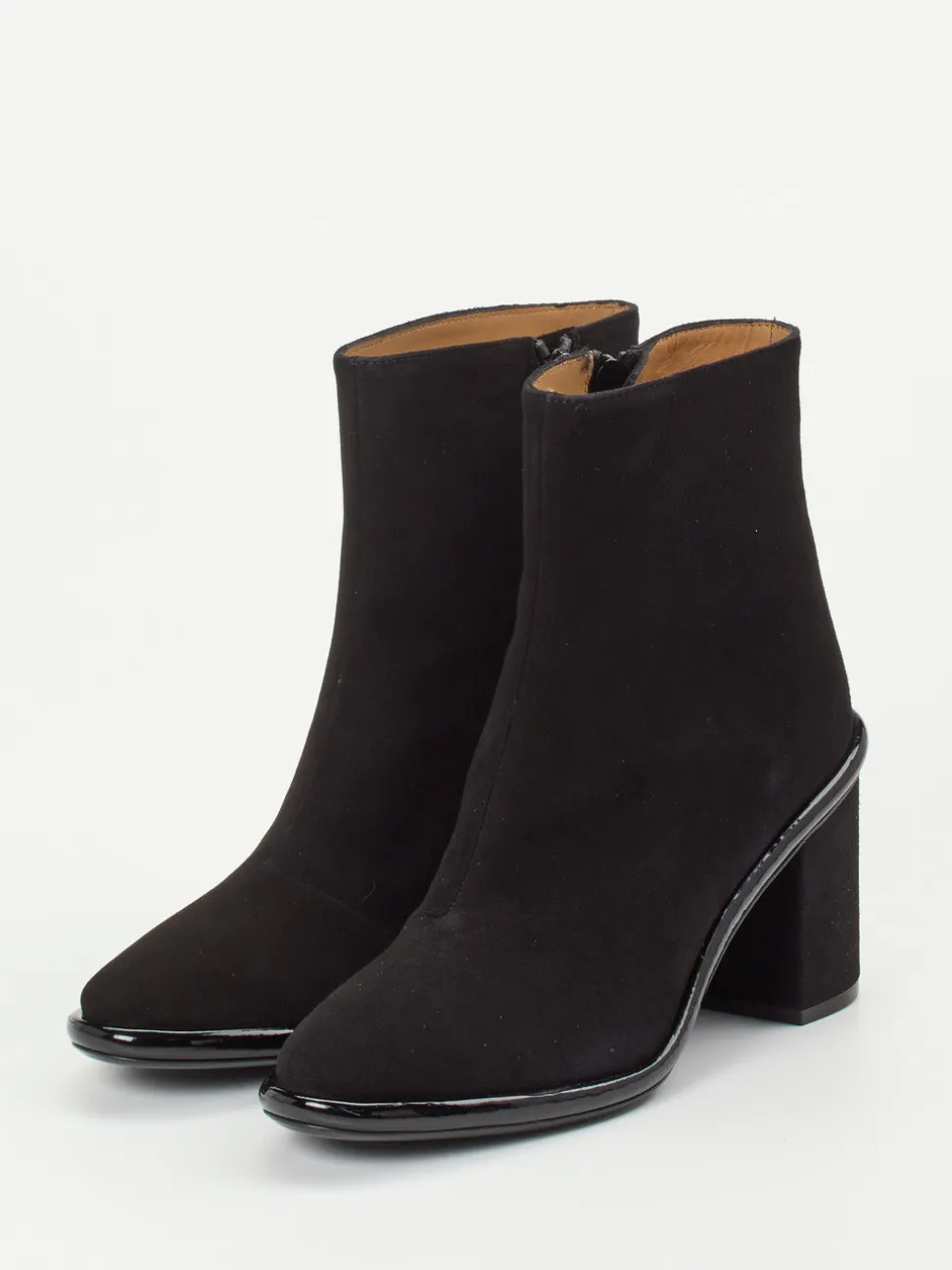 Konstantin Starke – Ankle Boots aus Veloursleder schwarz