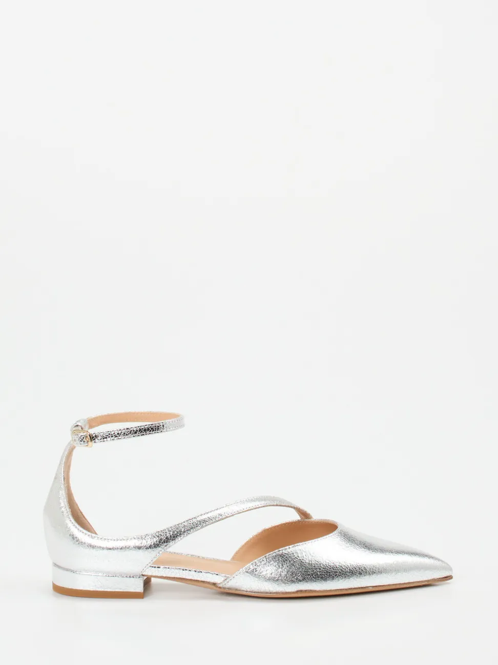 Konstantin Starke – Ballerinas aus Metallicleder silber