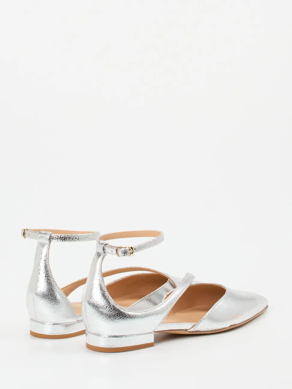 Konstantin Starke – Ballerinas aus Metallicleder silber
