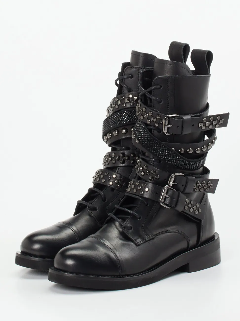 Konstantin Starke – Biker Boots aus Kalbleder schwarz