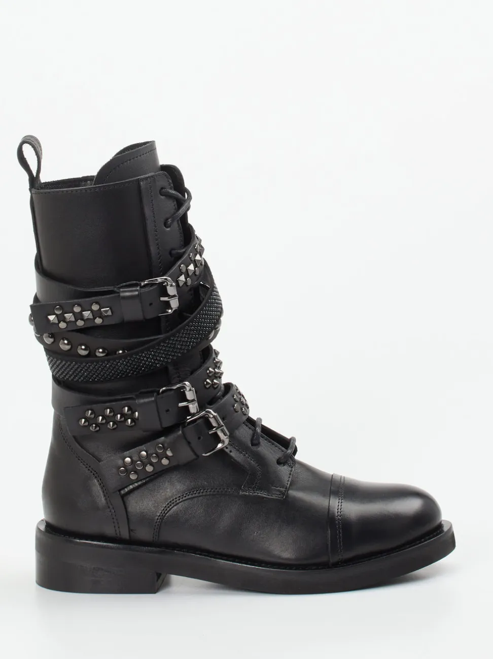 Konstantin Starke – Biker Boots aus Kalbleder schwarz