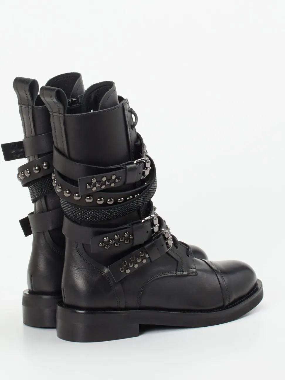 Konstantin Starke – Biker Boots aus Kalbleder schwarz