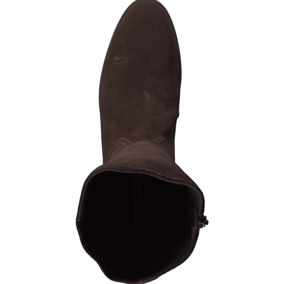Konstantin Starke – Kniehohe Stiefel aus Veloursleder Dunkelbraun