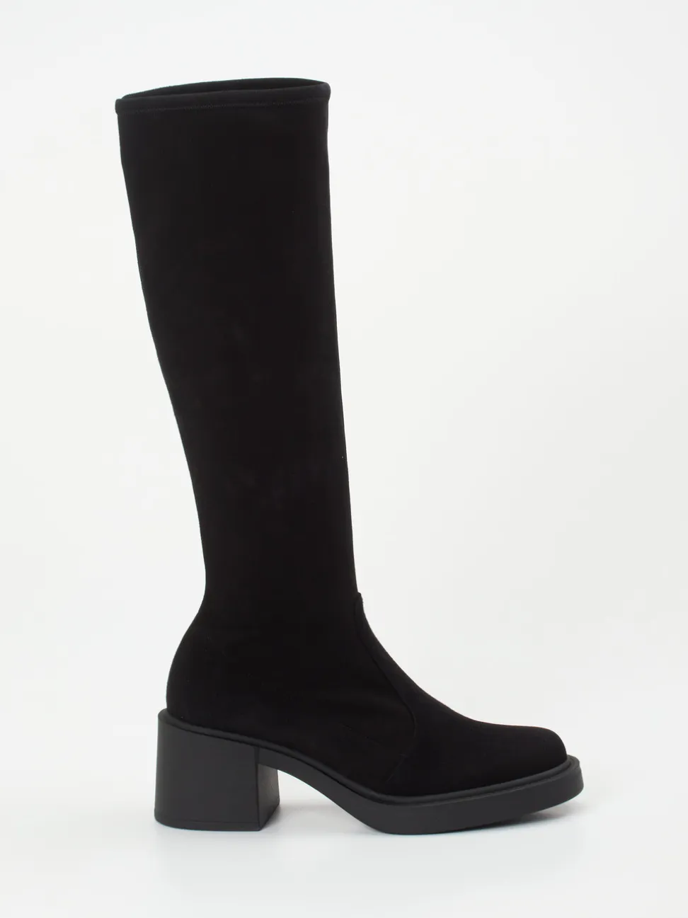 Konstantin Starke – Kniestiefel aus Veloursleder schwarz