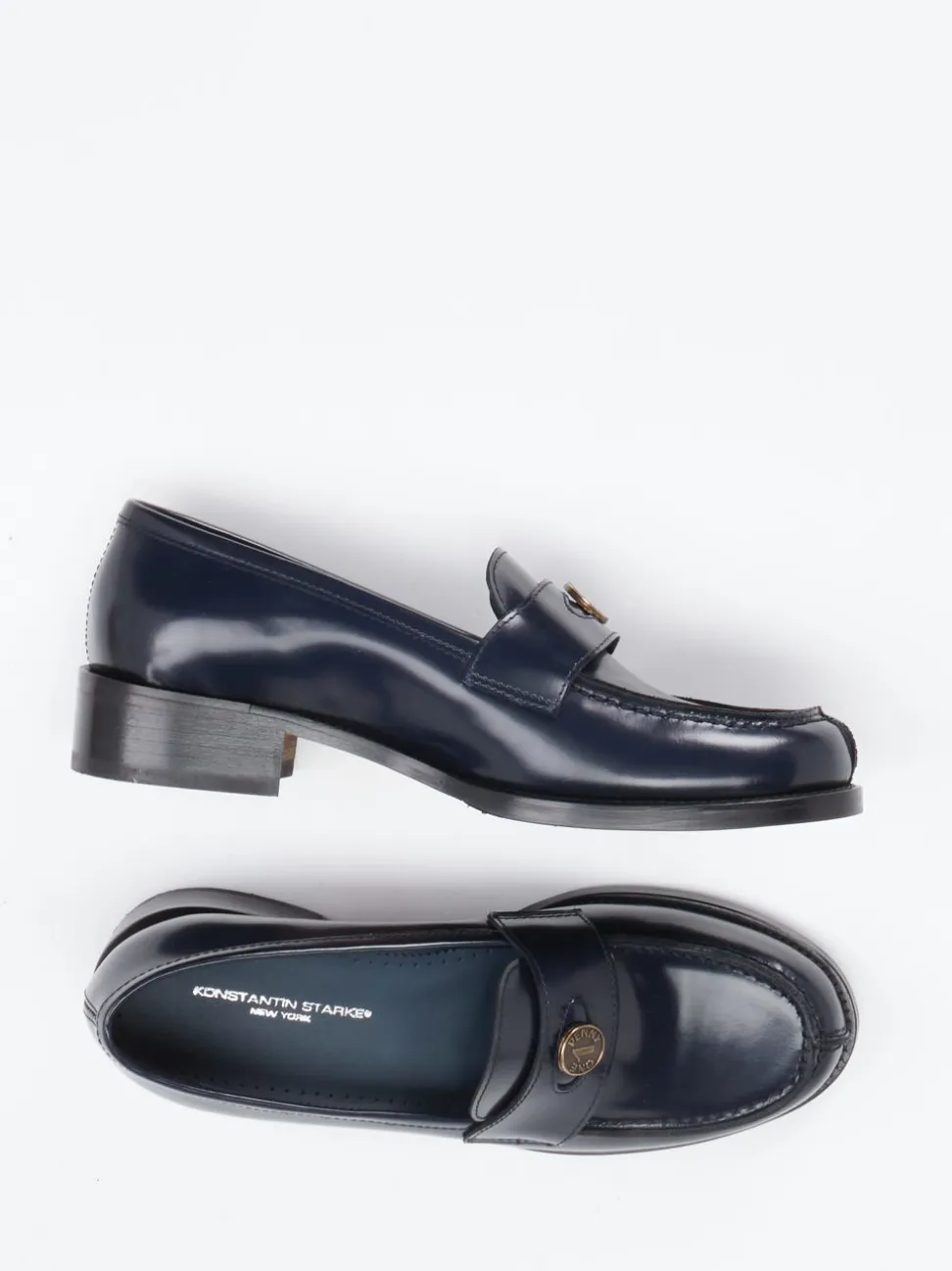 Konstantin Starke – Loafer aus Hochglanzleder in Blau
