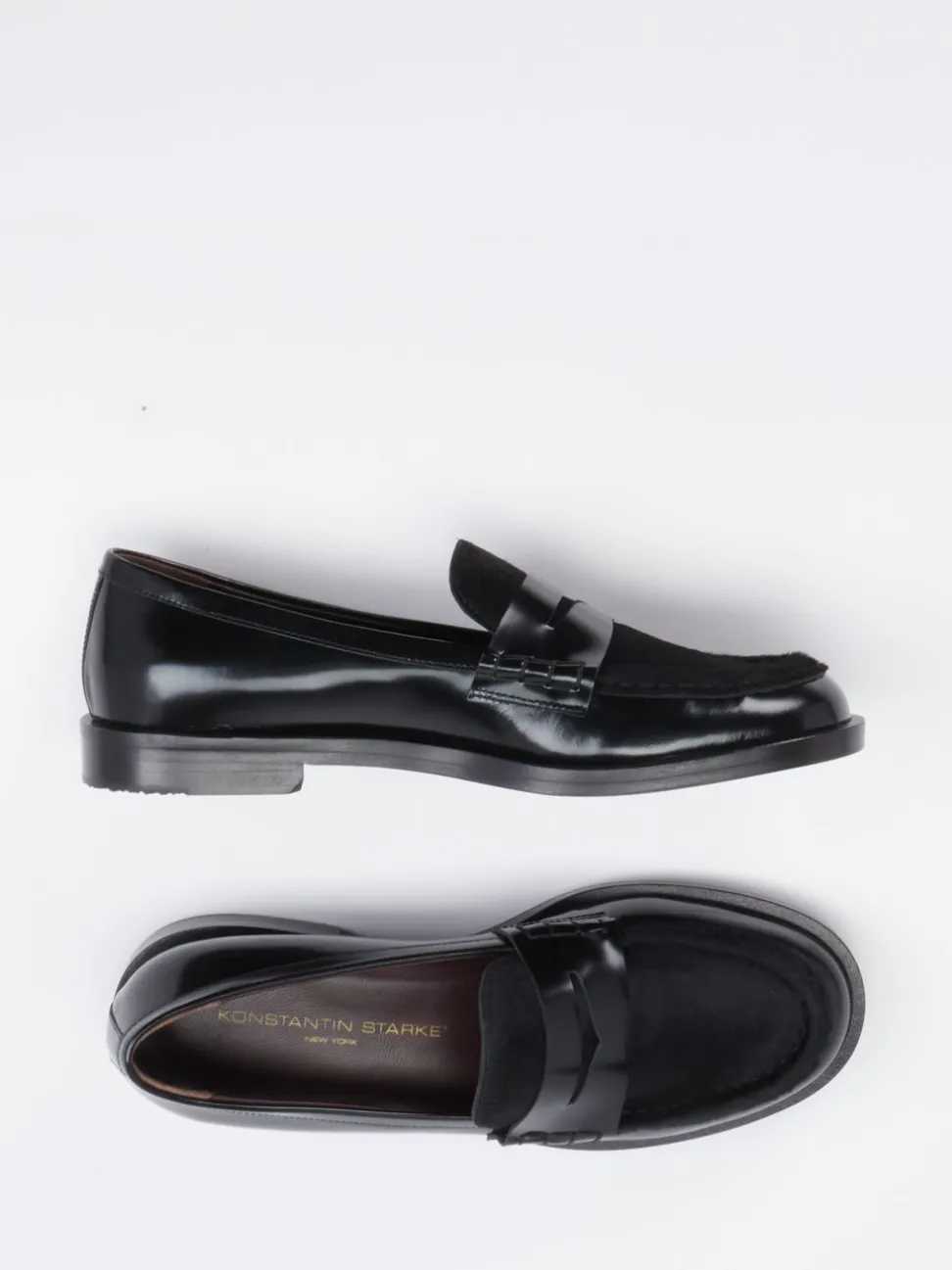 Konstantin Starke – Loafer aus Hochglanzleder Schwarz