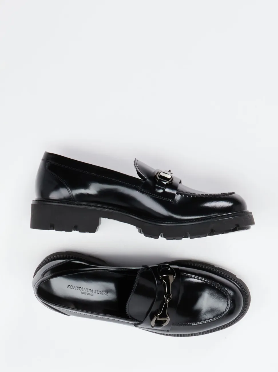 Konstantin Starke – Loafer aus Hochglanzleder schwarz