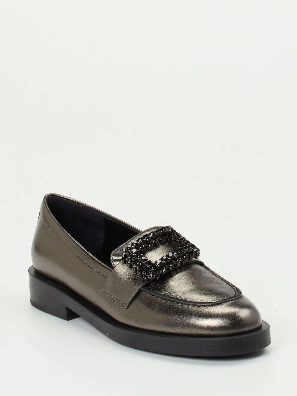 Konstantin Starke – Loafer aus Metallicleder anthrazit