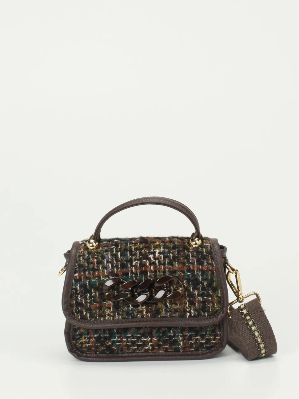 Konstantin Starke – Mini-Bag aus Textil Dunkelbraun