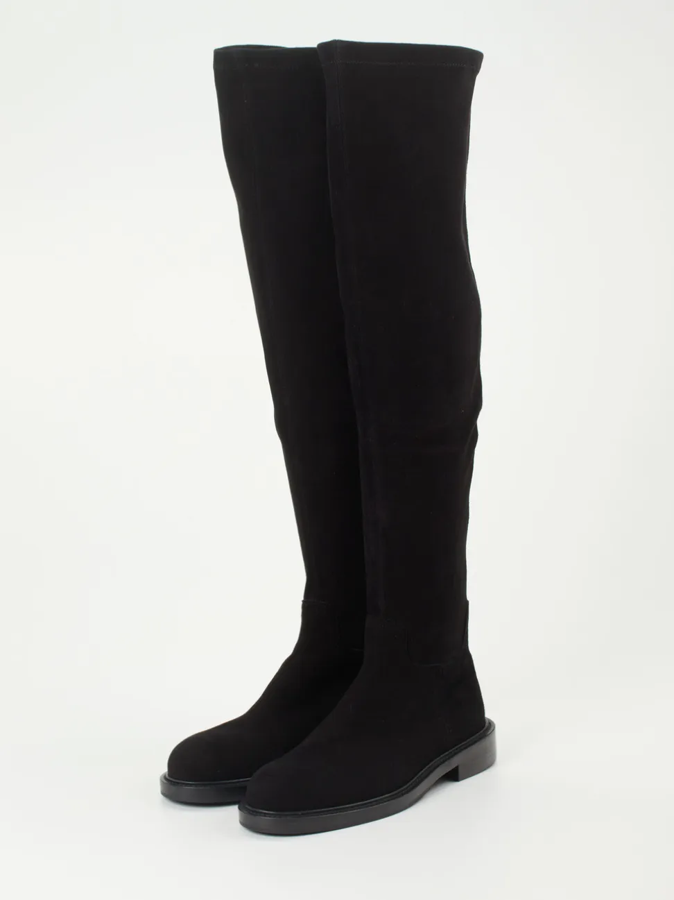 Konstantin Starke – Overknee-Stiefel aus Veloursleder Schwarz