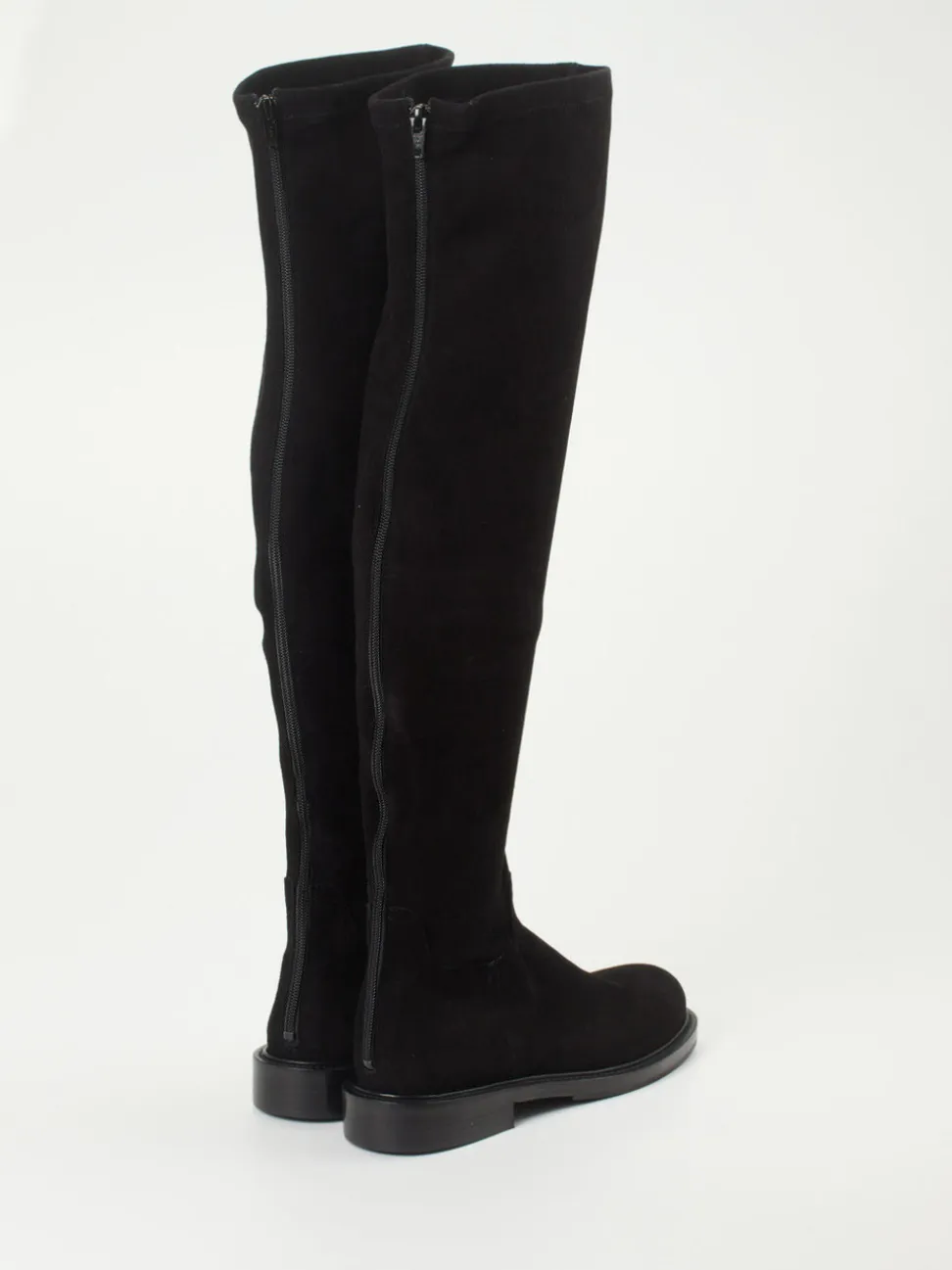 Konstantin Starke – Overknee-Stiefel aus Veloursleder Schwarz