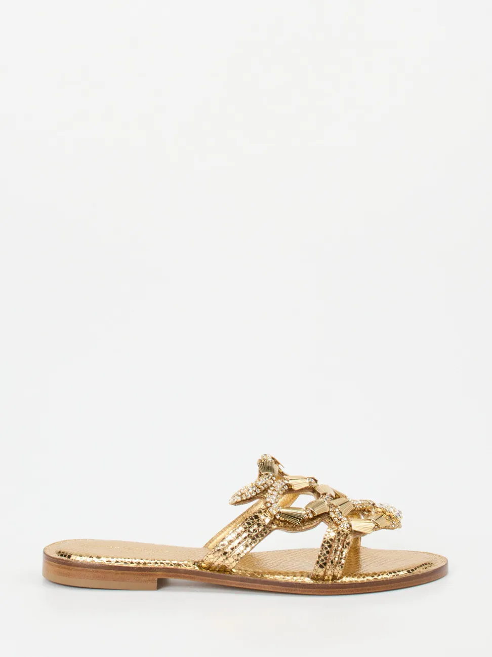 Konstantin Starke – Pantolette aus Metallicleder gold