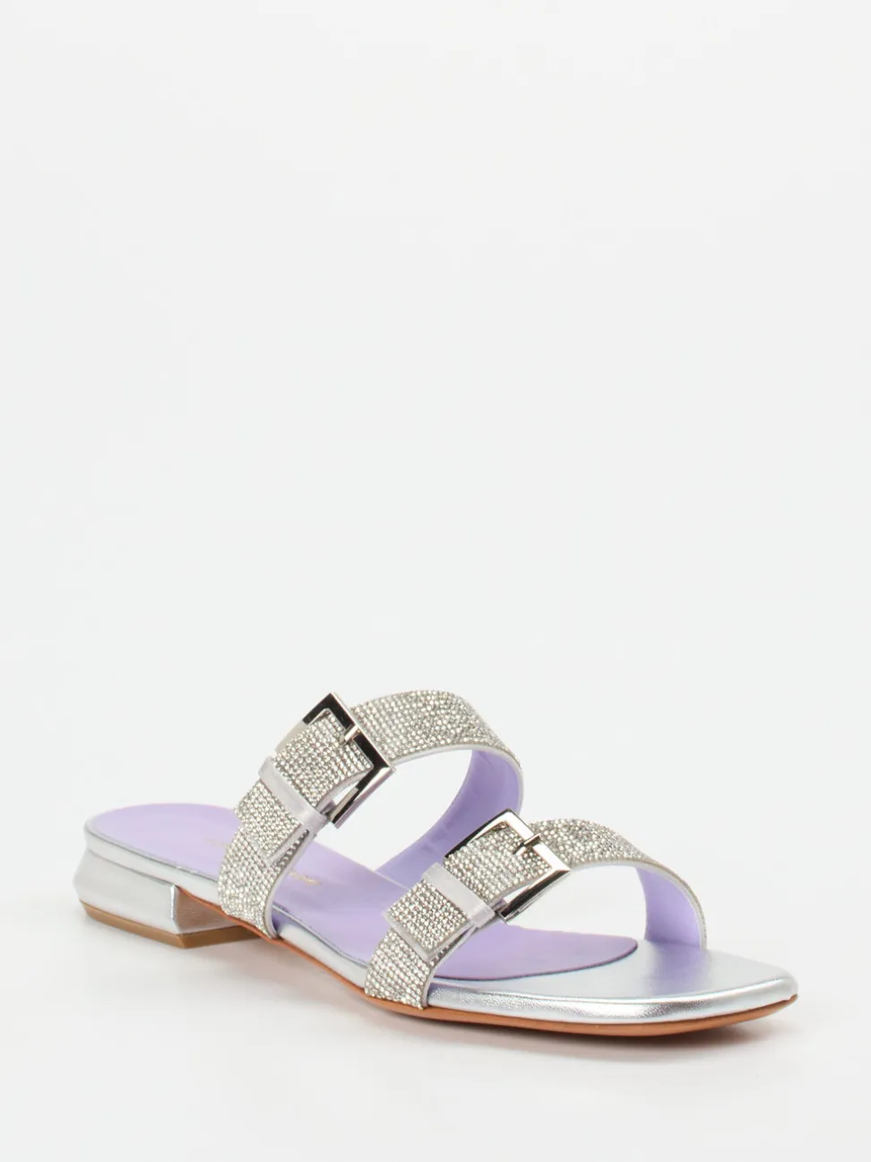 Konstantin Starke – Pantolette aus Metallicleder silber