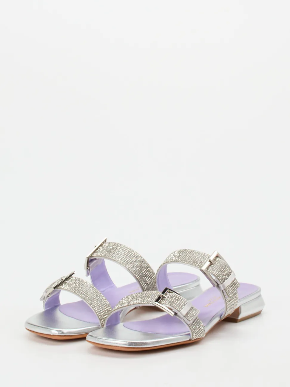 Konstantin Starke – Pantolette aus Metallicleder silber