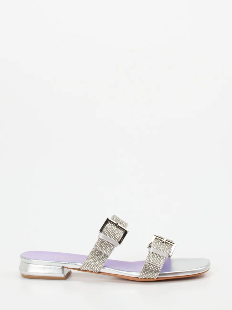 Konstantin Starke – Pantolette aus Metallicleder silber