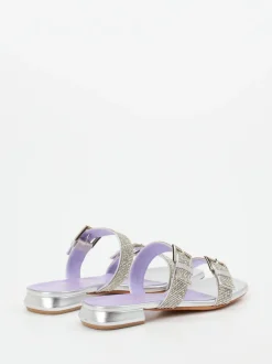 Konstantin Starke – Pantolette aus Metallicleder silber