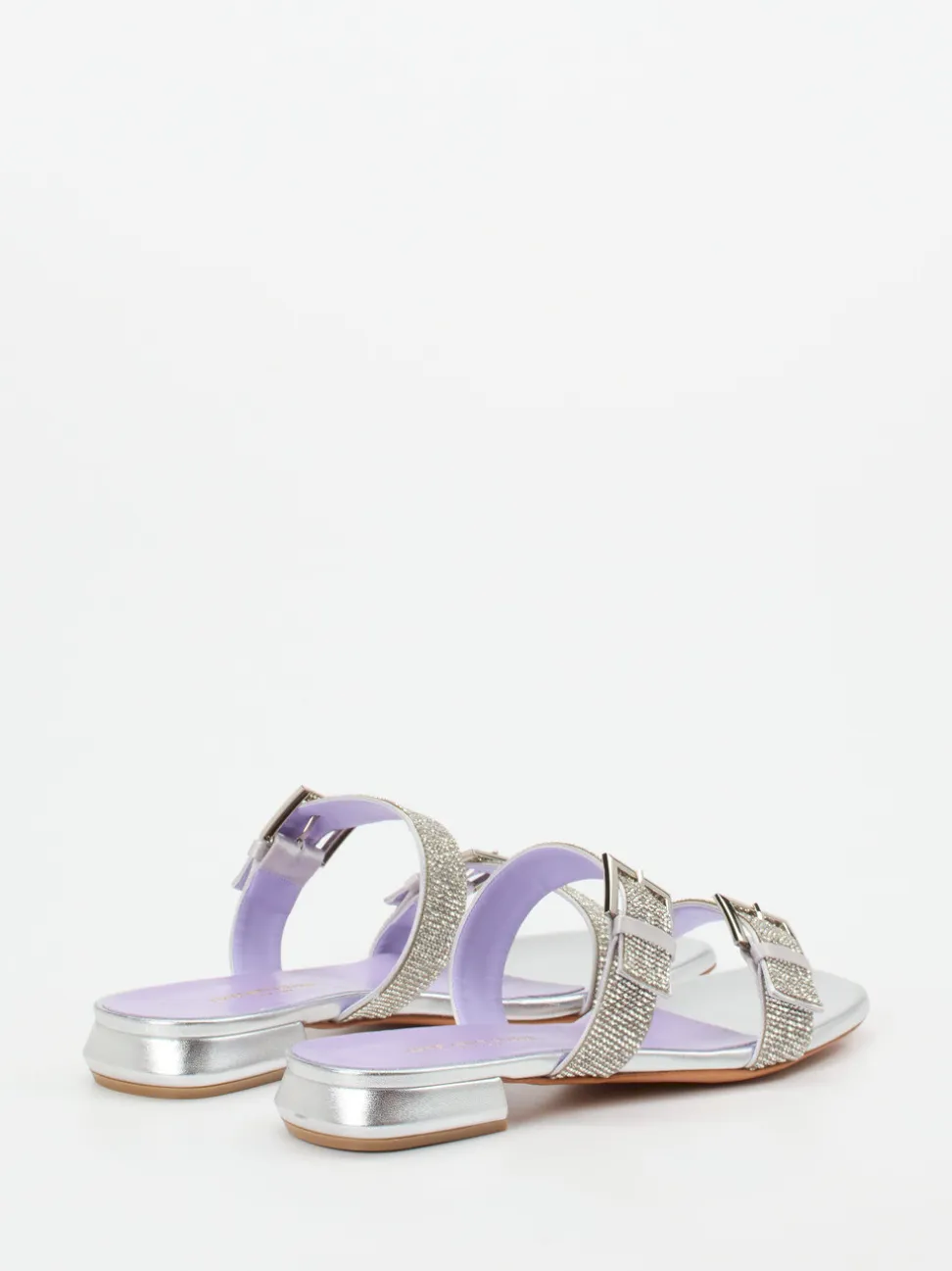 Konstantin Starke – Pantolette aus Metallicleder silber