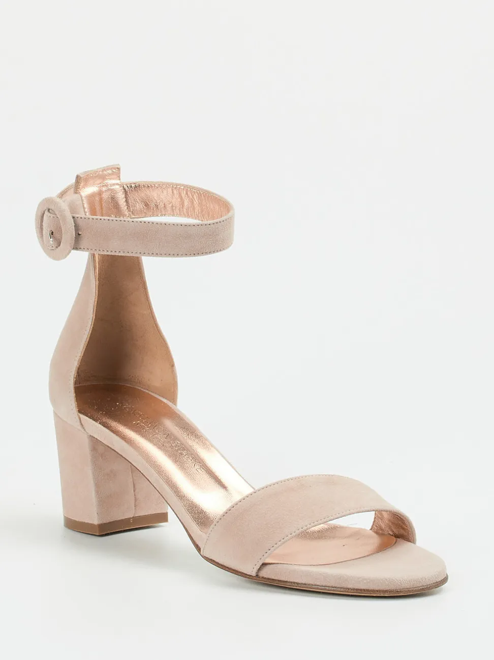 Konstantin Starke – Sandalen aus Veloursleder Rosébeige