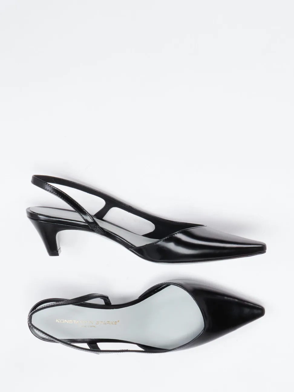 Konstantin Starke – Slingback-Pumps aus Hochglanzleder schwarz