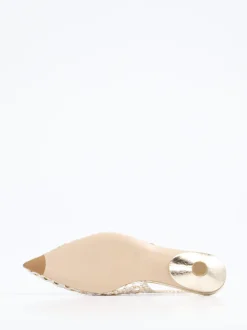 Konstantin Starke – Slingpumps aus Flechtleder Gold