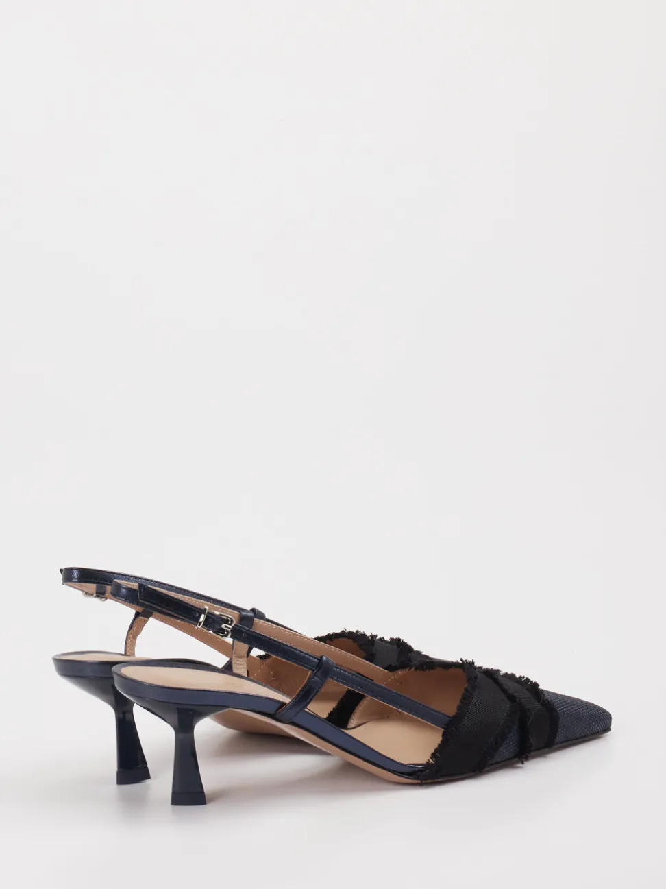 Konstantin Starke – Slingpumps aus Textil Dunkelblau