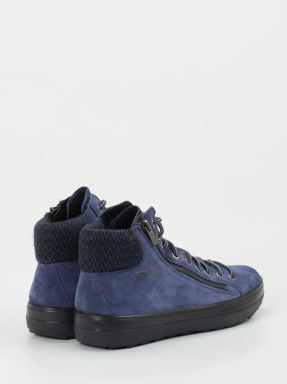 Legero – Schnürboots aus Veloursleder Dunkelblau