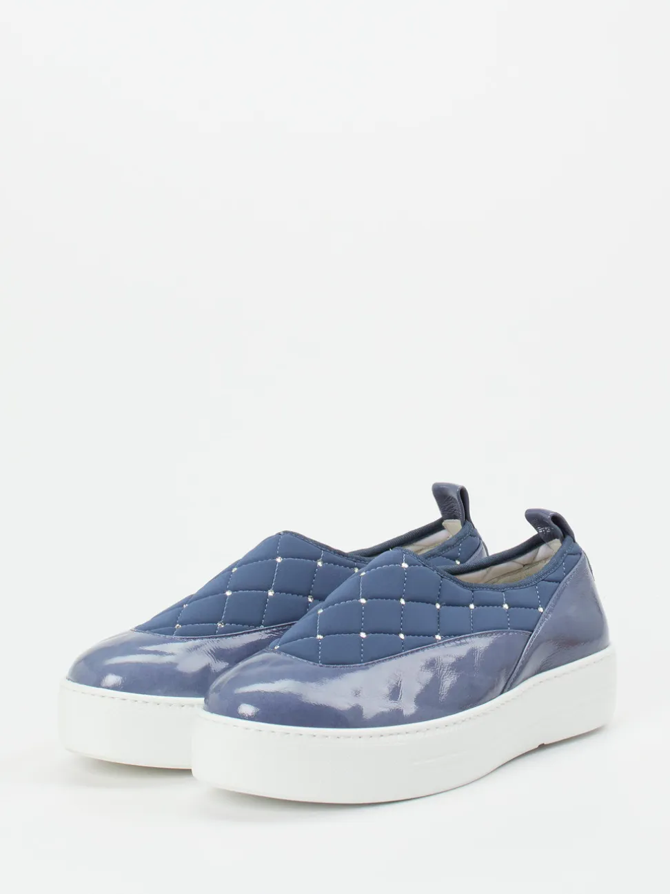 Mania – Slip-On Sneaker aus Velourleder in Blaugrau