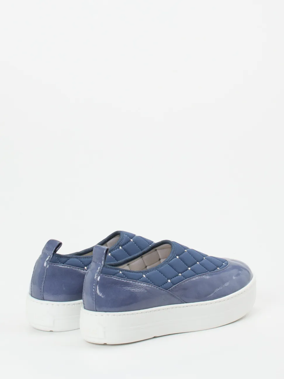 Mania – Slip-On Sneaker aus Velourleder in Blaugrau