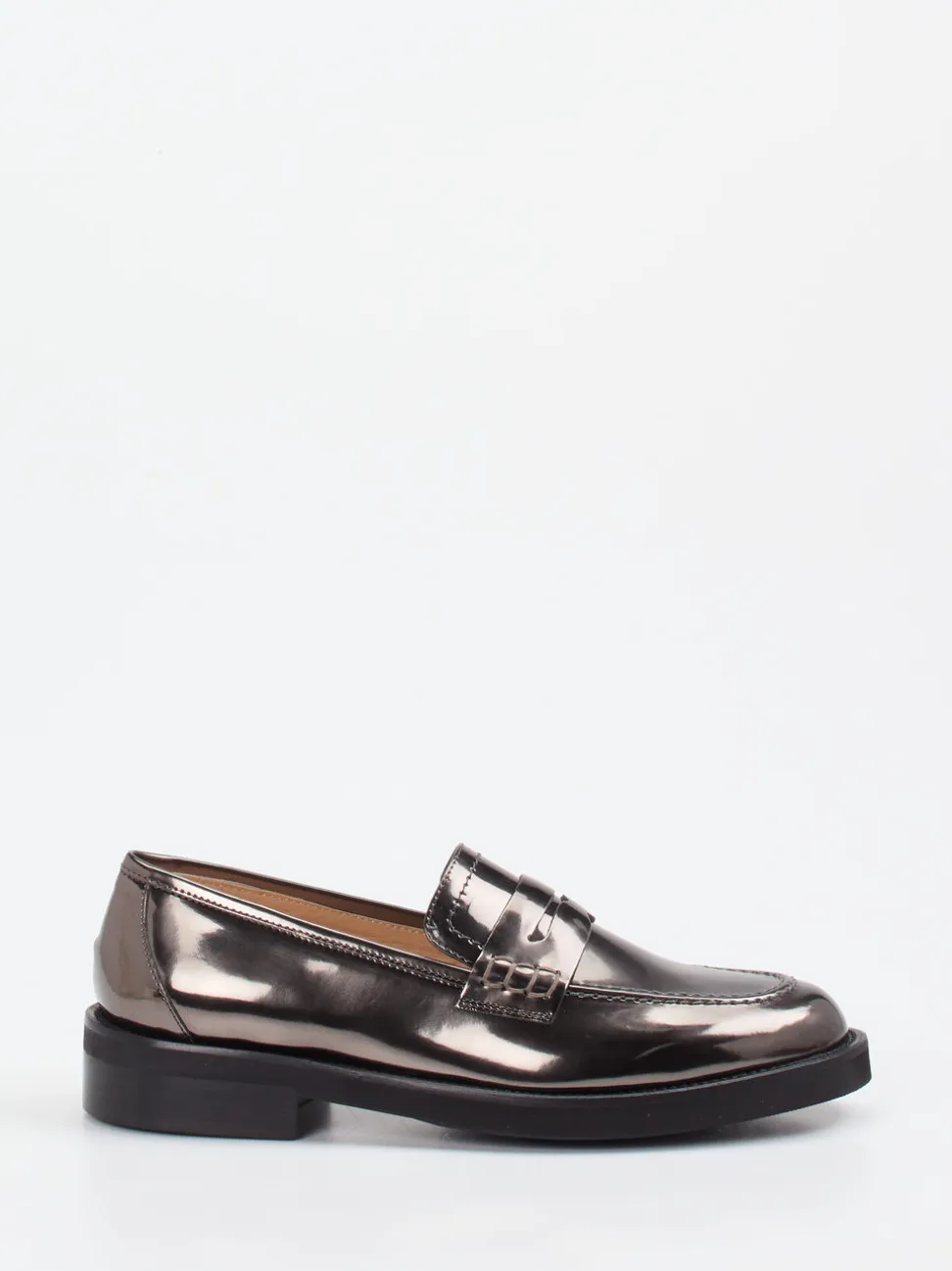 Mannori – Loafer aus Metallicleder in Anthrazit