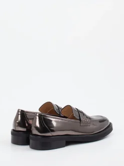 Mannori – Loafer aus Metallicleder in Anthrazit