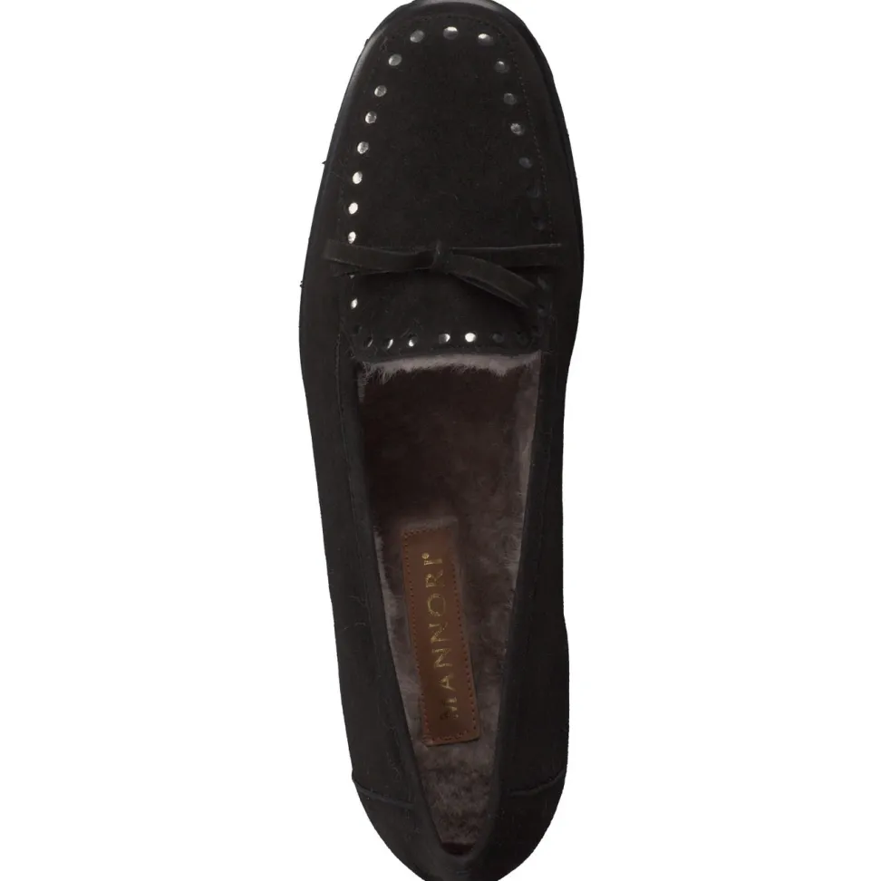 Mannori – Loafer aus Veloursleder in Schwarz