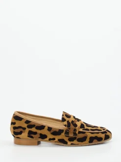 Mannori – Loafer aus Veloursleder mit Leoprint