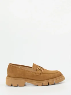 Mannori – Slipper aus Veloursleder Cognacbraun