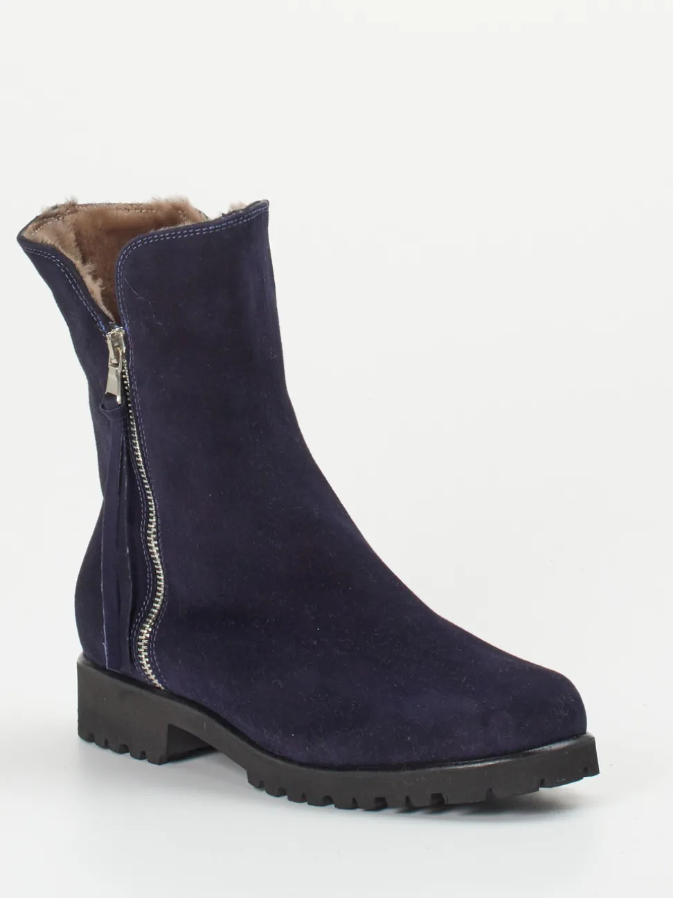 Mannori – Stiefeletten aus Veloursleder dunkelblau
