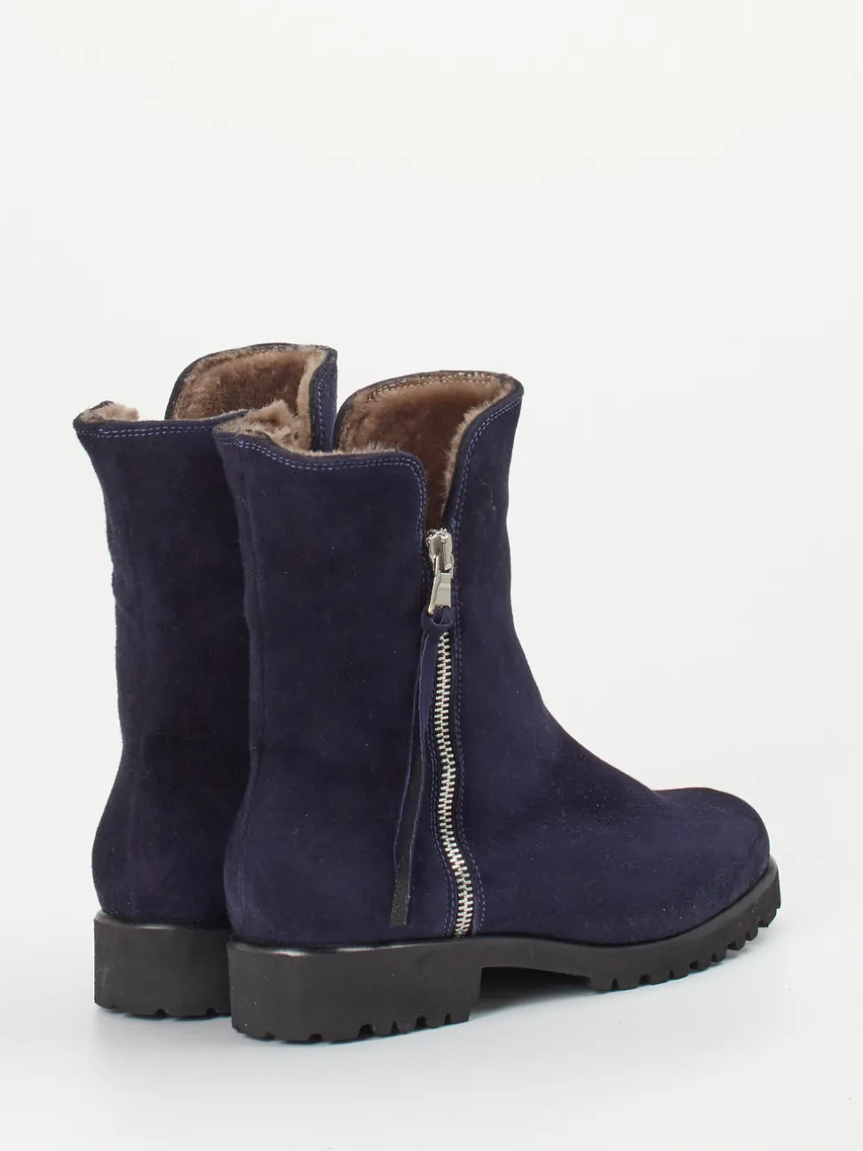 Mannori – Stiefeletten aus Veloursleder dunkelblau