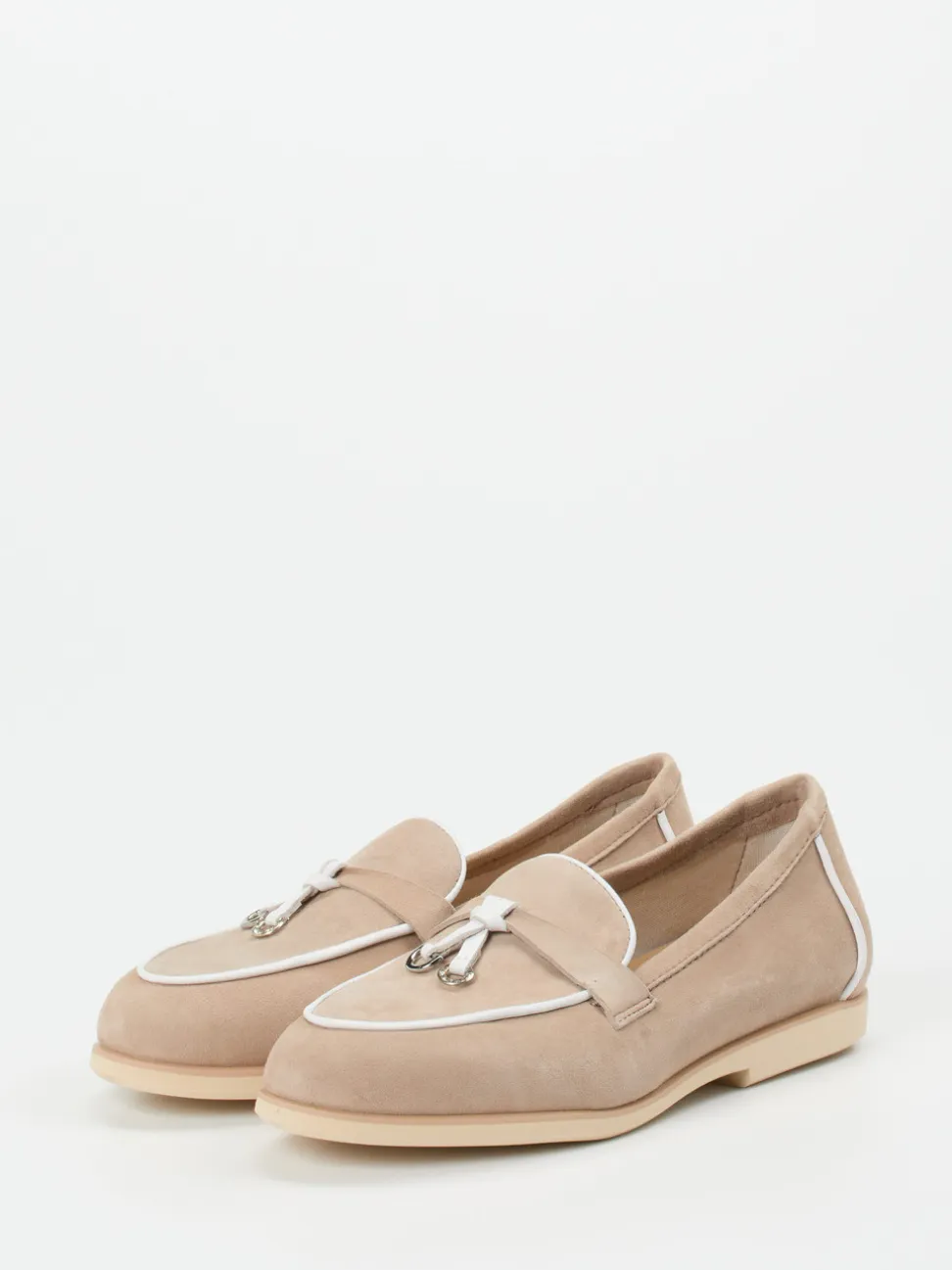Maripé – Loafer aus Veloursleder in Beige