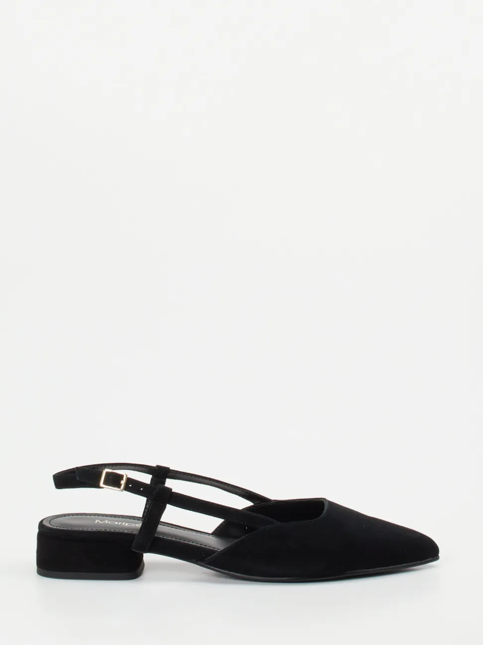 Maripé – Slingback-Ballerinas aus Veloursleder schwarz