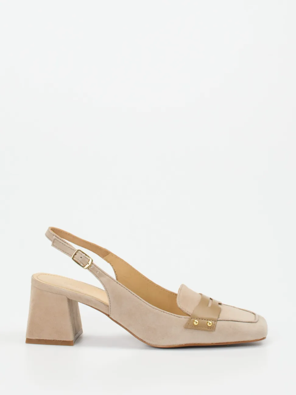 Maripé – Slingback-Pumps aus Veloursleder Beige